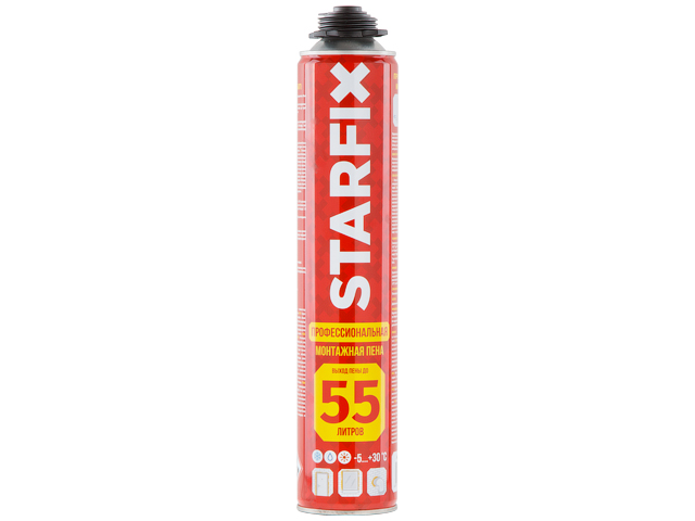 Купить Пена монтажная профессиональная всесезонная STARFIX Gunfoam (730мл) (Выход пены до 55 литров) (STARFIX) (SM-88276-1)