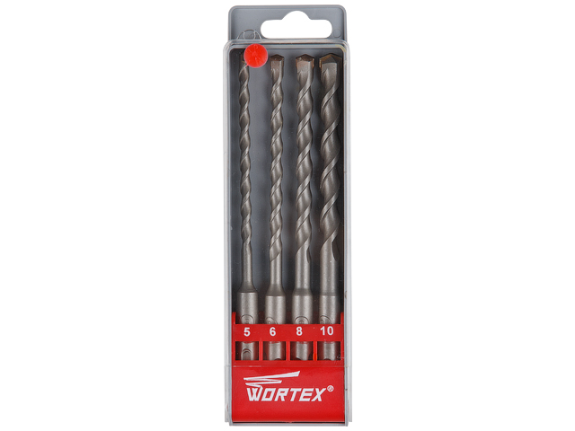 Купить Набор буров (сверл) SDS-plus 4 шт. WORTEX (5, 6, 8, 10 мм х 160 мм) (WORTEX) (WHDS5010C10427)