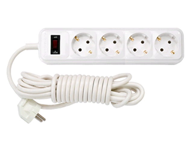 Купить Удлинитель бытовой 3,5м (4 роз., 2.5кВт, с/з, ПВС 3х0,75) Bylectrica (со встроенным ограничителем тока) (BYLECTRICA) (У10-328 3.5м)