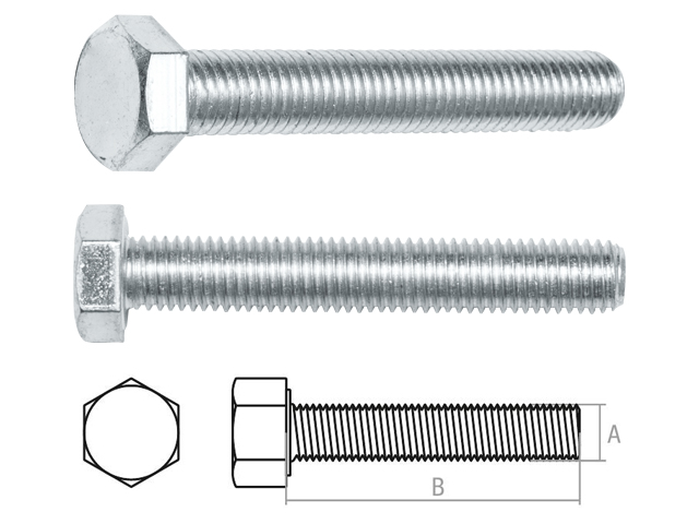 Купить Болт М10х160 мм шестигр., цинк, кл.пр. 5.8, DIN 933 (20 кг) STARFIX (STARFIX) (SM-17613-20)