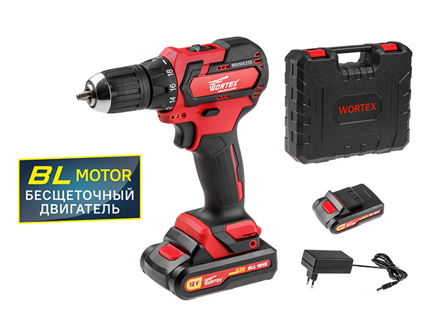 Купить Аккум. дрель-шуруповерт WORTEX BD 1815 DLi в чем. (18.0 В, 2 акк., 1.5 А/ч Li-Ion, БЕСЩЁТ., 2 скор., 40 Нм, шурупы до 8 мм) (WORTEX) (BLD1815DLi00029)