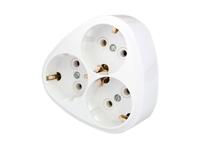 Купить Разветвитель 3-местный (с/з, 16А, 250В) BYLECTRICA (BYLECTRICA) (РВ16-259)