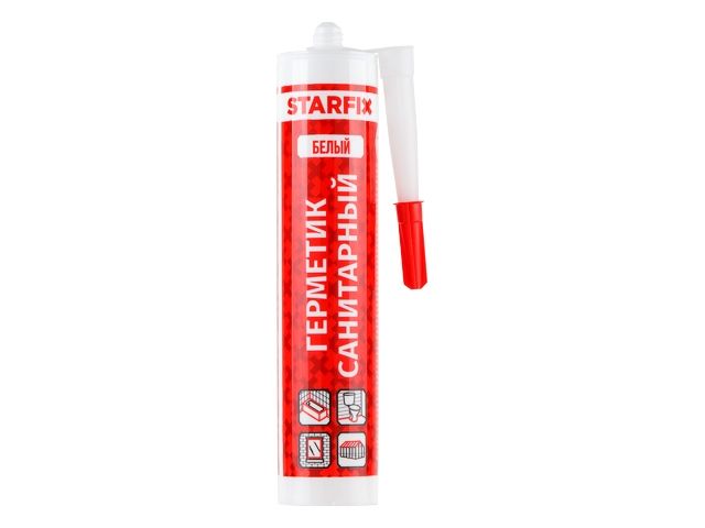 Купить Герметик силиконовый санитарный STARFIX белый, 300 мл (STARFIX) (SM-57866)