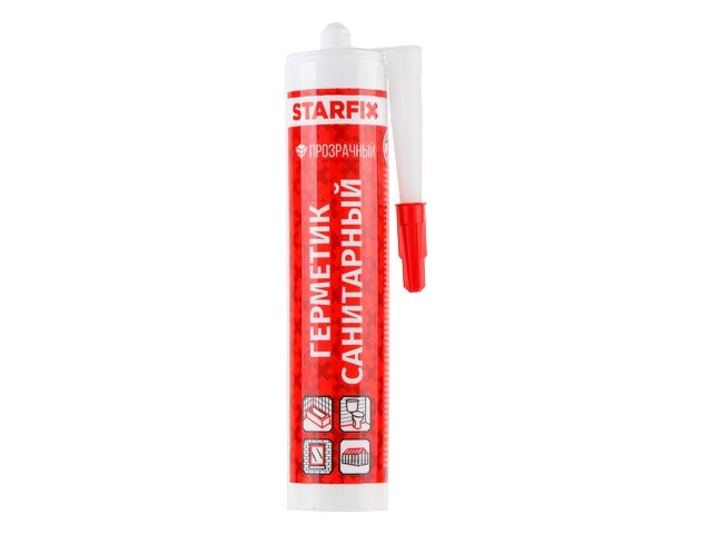 Купить Герметик силиконовый санитарный STARFIX прозрачный, 300 мл (STARFIX) (SM-57867)