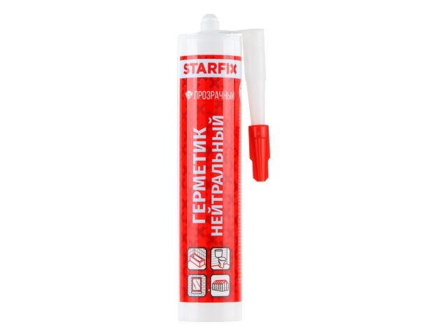 Купить Герметик силиконовый нейтральный STARFIX прозрачный, 300мл (STARFIX) (SM-63053-2)
