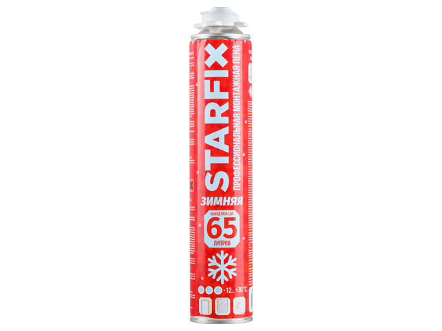 Купить Пена монтажная профессиональная зимняя STARFIX Gunfoam Winter 65 (850 мл) (Выход пены до 65 литров
Температура применения: от -12 °С до +30 °С Можно (SM-07837-1)