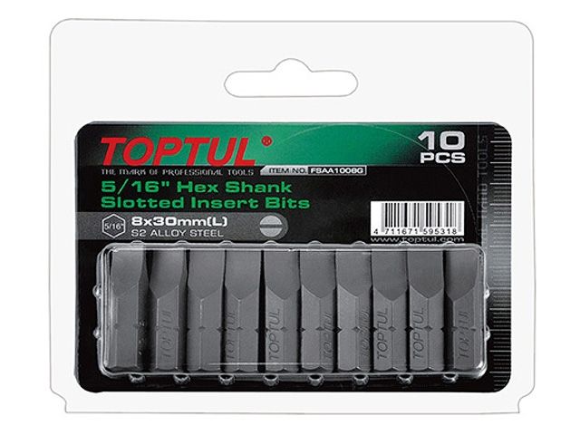Купить Насадка шлицевая 5/16" 1,2х8х30мм 10шт блистер TOPTUL (TOPTUL) (FSAA1008G)
