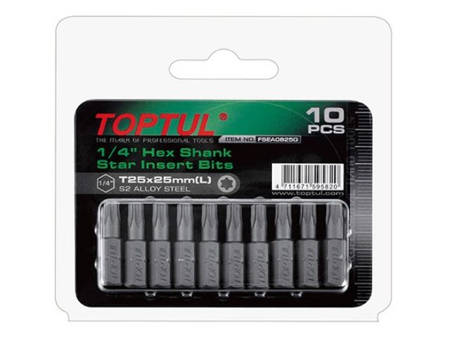 Купить Насадка TORX T8*25 1/4" 10шт блистер TOPTUL (TOPTUL) (FSEA0808G)