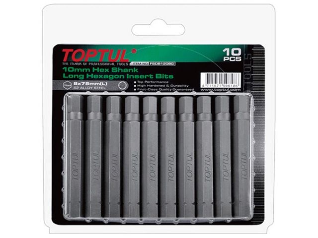 Купить Насадка шестигранник 12мм удлиненн. 75mm 10шт блистер TOPTUL (TOPTUL) (FSDB1212G)