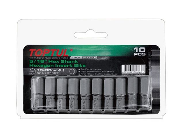 Купить Насадка шестигранник 6мм 5/16" 10шт блистер TOPTUL (TOPTUL) (FSDA1006G)