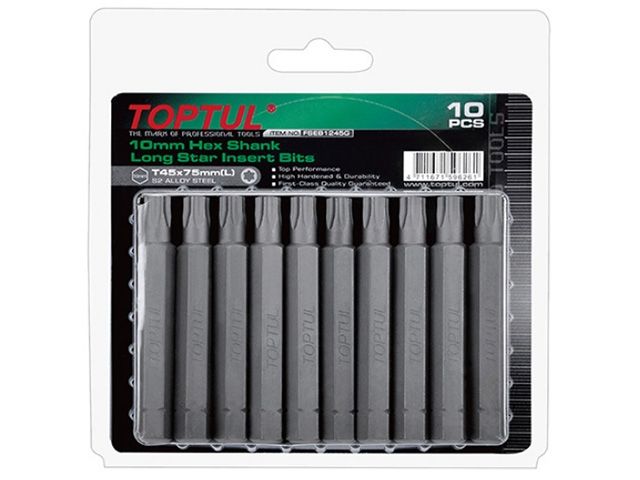 Купить Насадка TORX T30 75мм LONG 10шт блистер TOPTUL (TOPTUL) (FSEB1230G)