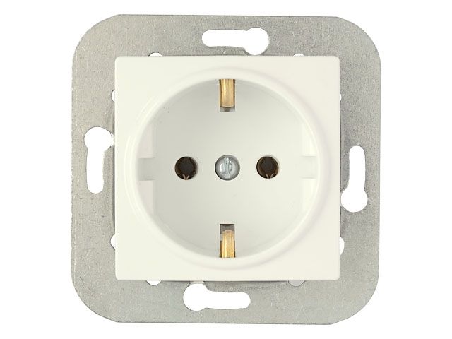 Купить Розетка 1-ая (скрытая, с/з) бежевая, Уют, BYLECTRICA (BYLECTRICA) (РС16-530беж)