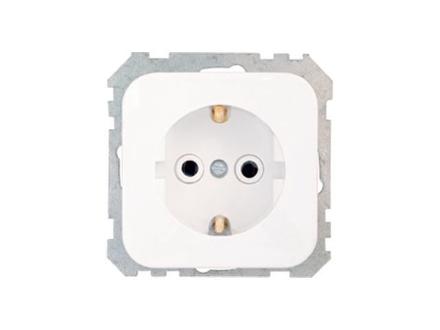 Купить Розетка 1-ая (скрытая, с/з) белая, Гармония, BYLECTRICA (BYLECTRICA) (РС16-470)