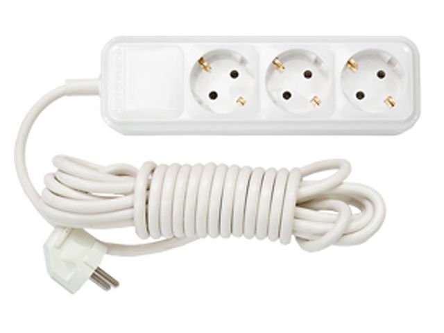 Купить Удлинитель бытовой 5м (3 роз., 3.7кВт, с/з, ПВС 3х1,5) BYLECTRICA (Макс. мощность - 3700 Вт, ток - 16А) (BYLECTRICA) (У16-3215м)