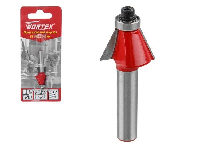Купить Фреза кромочная конусная 25х12 мм WORTEX (WORTEX) (0318099)