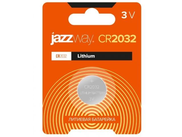 Купить Батарейка CR2032 3V lithium 1шт. JAZZWAY (Литиевая) (JAZZWAY) (2852892)