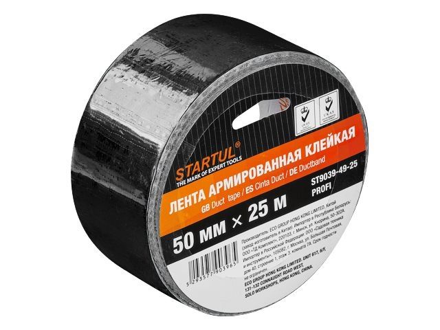 Купить Лента армированная клейкая 50ммх25м черная STARTUL PROFI (ST9039-49-25) (Скотч армированный) (STARTUL)