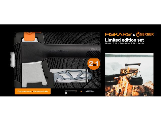 Купить Топор A6 FISKARS + нож Paraframe (комплект) (FISKARS) (1057911)