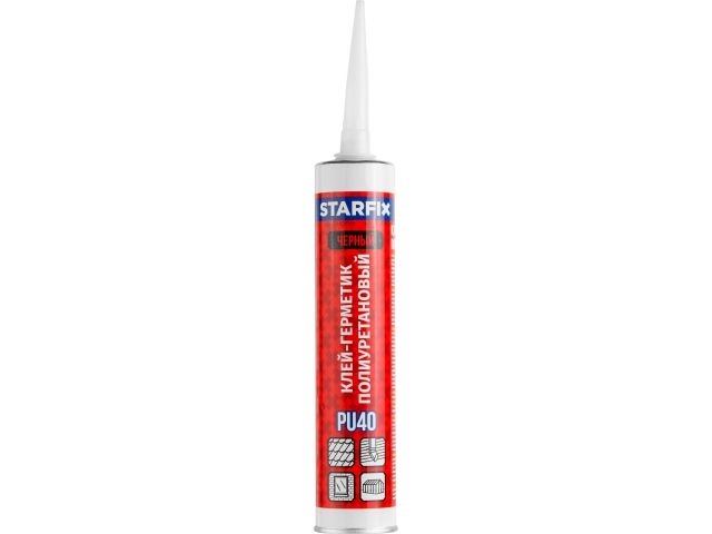 Купить Клей-герметик полиуретановый PU40 STARFIX, черный 300 мл (STARFIX) (SM-54876-1)