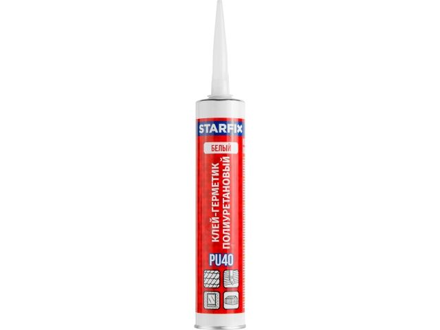 Купить Клей-герметик полиуретановый PU40 STARFIX, белый 300 мл (STARFIX) (SM-85136-1)