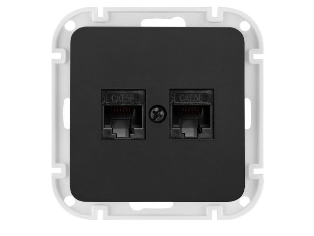 Купить Розетка 2-ая компьютерная (скрытая) карбон Astrum, Bylectrica (BYLECTRICA) (РК216-6512карб)