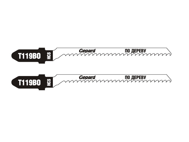 Купить Пилка лобз. по дереву T119BO (2 шт.) GEPARD (пропил криволинейный, грубый, для базовых работ) (GEPARD) (GP0620-12)