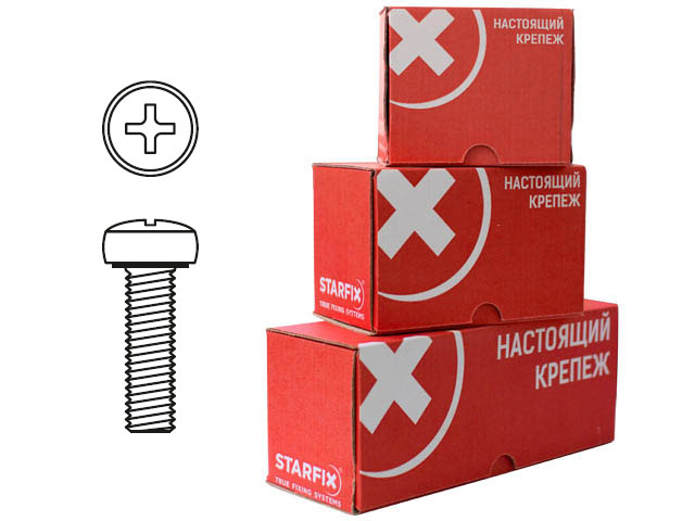 Купить Винт М5х90 мм полусф. головка, цинк, DIN 7985 (50 шт в карт. уп.) STARFIX (STARFIX) (SMC2-53252-50)