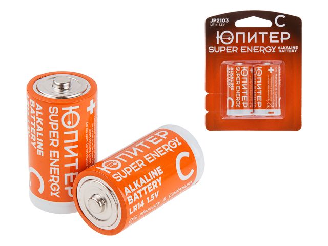 Купить Батарейка C LR14 1,5V alkaline 2шт. ЮПИТЕР (ЮПИТЕР) (JP2103)