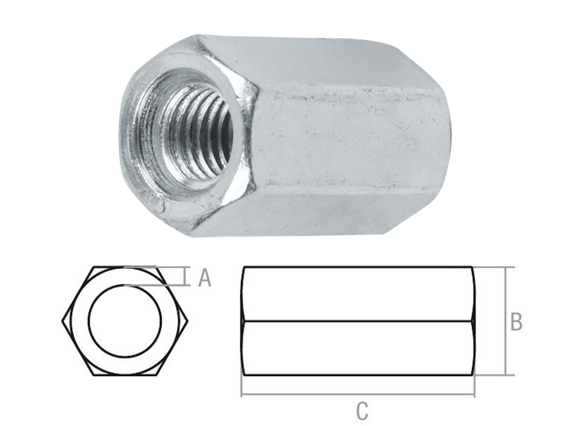 Купить Гайка М8 удлиняющая, цинк, (1300 шт в коробе) STARFIX (STARFIX) (SM-86961-1300)