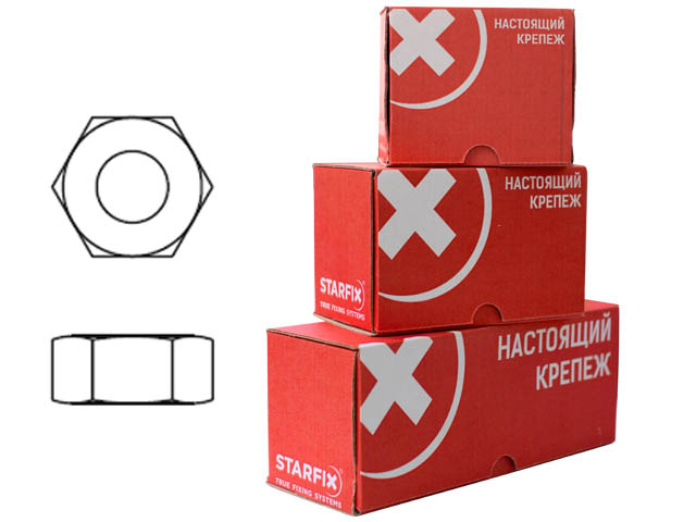 Купить Гайка М22 шестигр., цинк, кл.пр. 6, DIN 934 (20 шт в карт. уп.) STARFIX (STARFIX) (SMC1-47290-20)