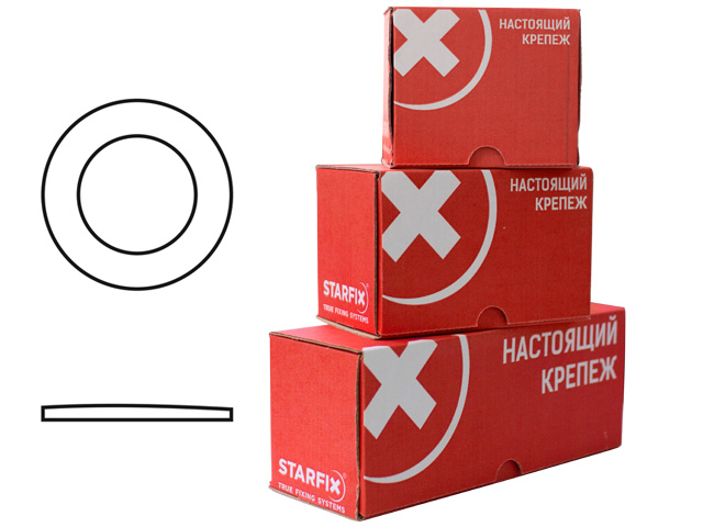 Купить Шайба М6 плоская, цинк, DIN 125 (1000 шт в карт. уп.) STARFIX (STARFIX) (SMC1-75320-1000)