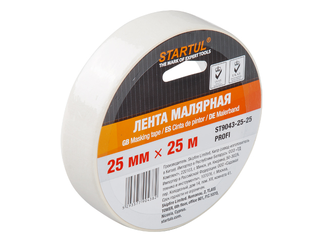 Купить Лента малярная 25ммх25м STARTUL PROFI (ST9043-25-25), белая (STARTUL)