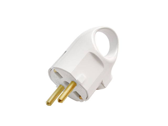 Купить Вилка угловая с ушком (с/з, 16А, 250В) белая, Bylectrica (BYLECTRICA) (В16-336)