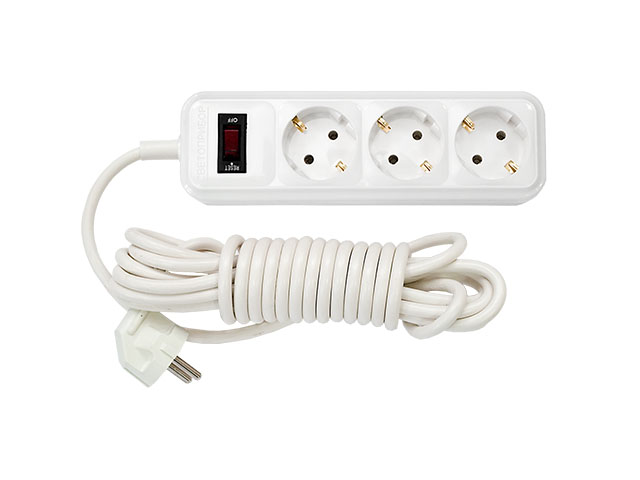 Купить Удлинитель бытовой 3,5м (3 роз., 2.5кВт, с/з, ПВС 3х0,75) Bylectrica (со встроенным ограничителем тока) (BYLECTRICA) (У10-3223.5м)
