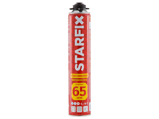 Купить Пена монтажная профессиональная всесезонная STARFIX Foam Pro 65 (850мл) (Выход пены до 65 литров) (STARFIX) (SM-87465-1)