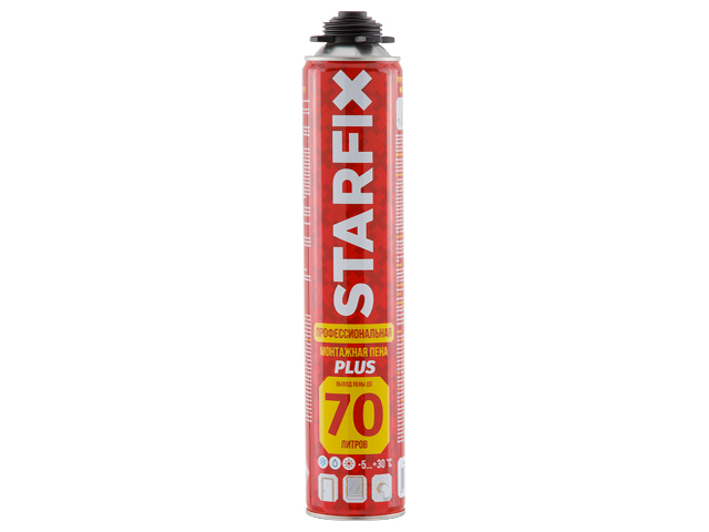 Купить Пена монтажная профессиональная всесезонная STARFIX Foam Pro Plus 70 (890мл) (Выход пены до 70 литров) (STARFIX) (SM-65524-1)