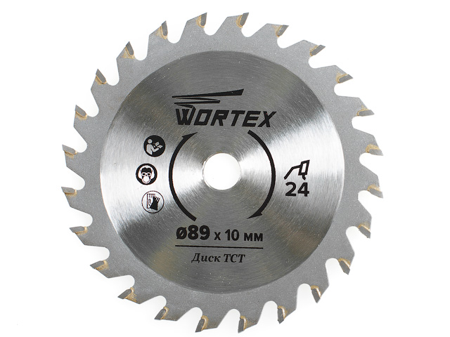 Купить Диск пильный по дереву 89x10 мм 24 зуб. HS S024 W в блистере WORTEX (WORTEX) (HSS024W00026)