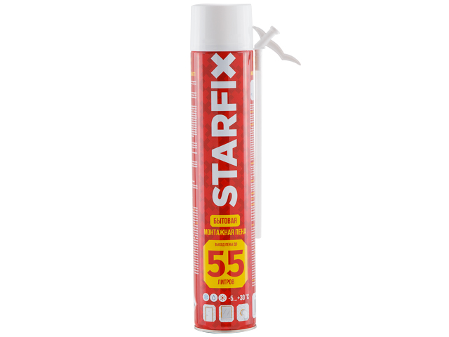 Купить Пена монтажная бытовая всесезонная STARFIX Foam 55 (750мл) (Выход пены до 55 литров) (STARFIX) (SM-65855-1)