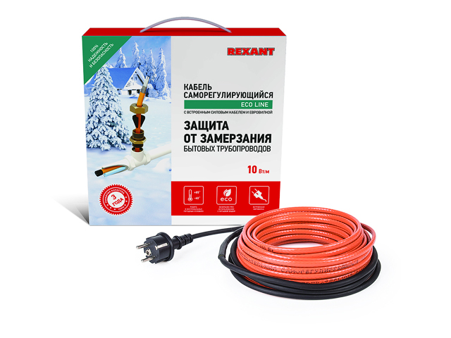 Купить Греющий саморегулир. кабель в трубу 10HTM2-CT (2м/20Вт) (комплект) REXANT (Сальник в комплекте) (REXANT) (51-0601)