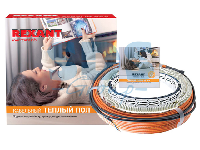 Купить Теплый пол RND -40-600 ( 3,7-5,0м2; 600Вт; 40м, двужильн, S обогрев) REXANT (Теплый пол RND -40-600 (600Вт/40м/ S обогрева, м2: 3,7-5,0) (двух жильный (51-0515-3)