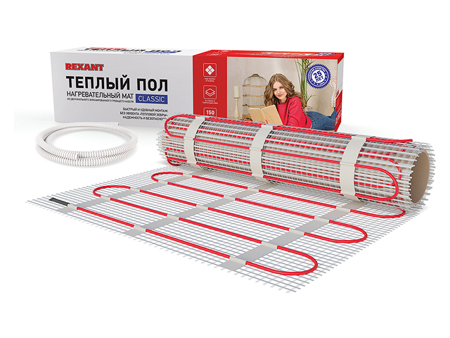 Купить Теплый пол (нагрев. мат) Classic RNX -6,0-900 (6,0м2; 0,5х12,0м; 900Вт) REXANT (Тёплый пол REXANT Classic RNX -6,0-900 (площадь 6,0 м2 (0,5 х 12,0 м) (51-0510-2)